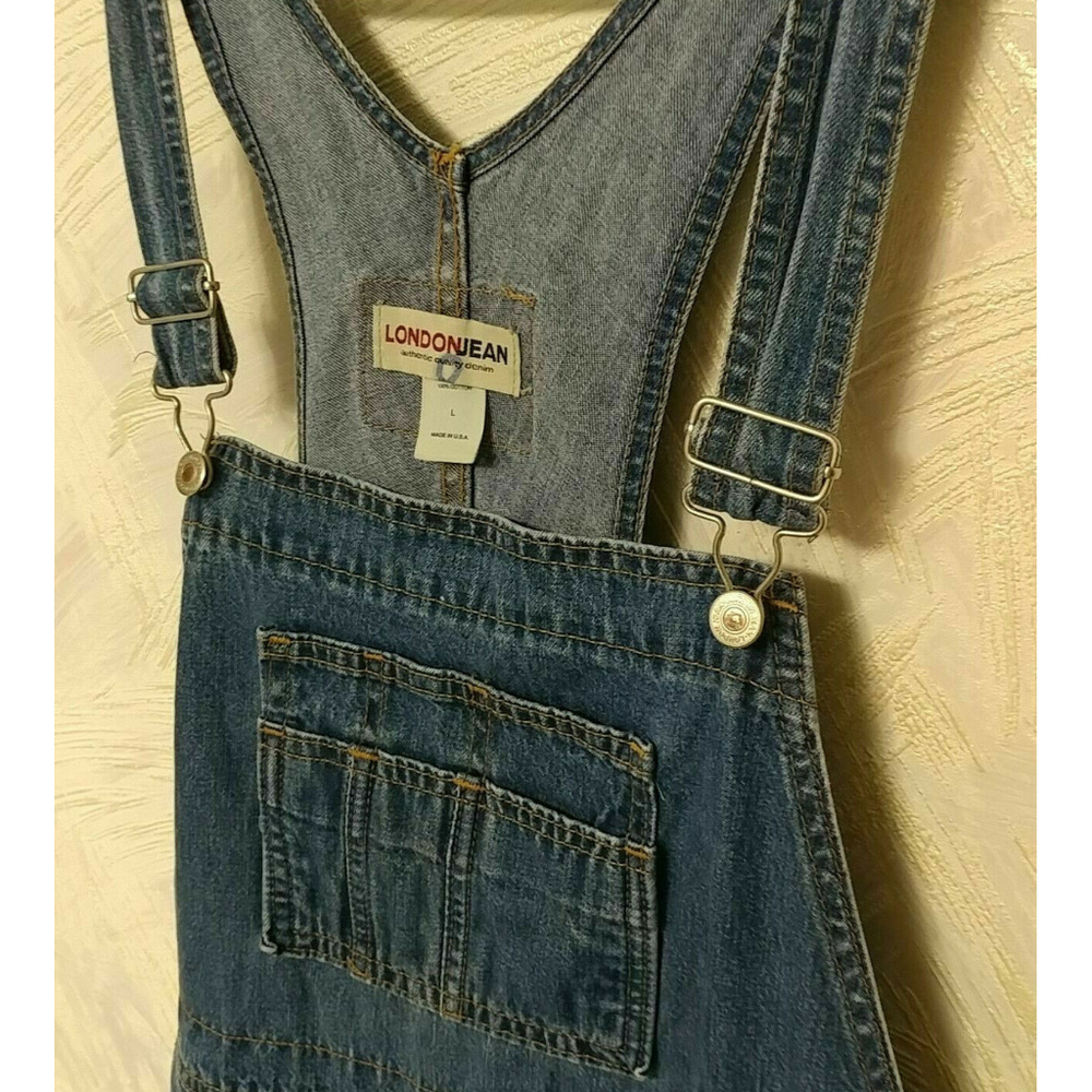 SOLD - VINTAGE  LONDONJEAN DENIM WOMENS OVERALLS L